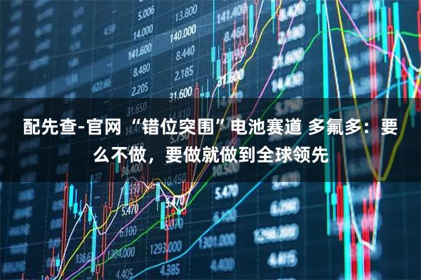 配先查-官网 “错位突围”电池赛道 多氟多：要么不做，要做就做到全球领先